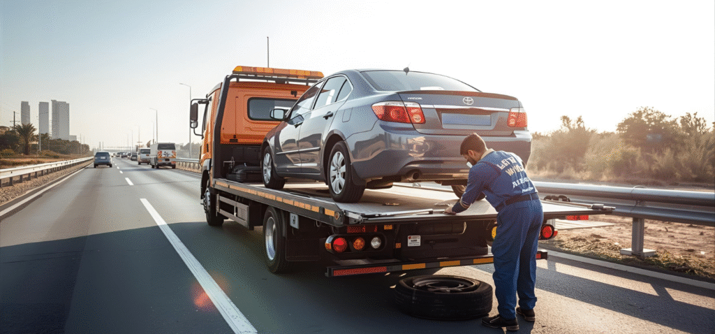 Towing for flat tire breakdown